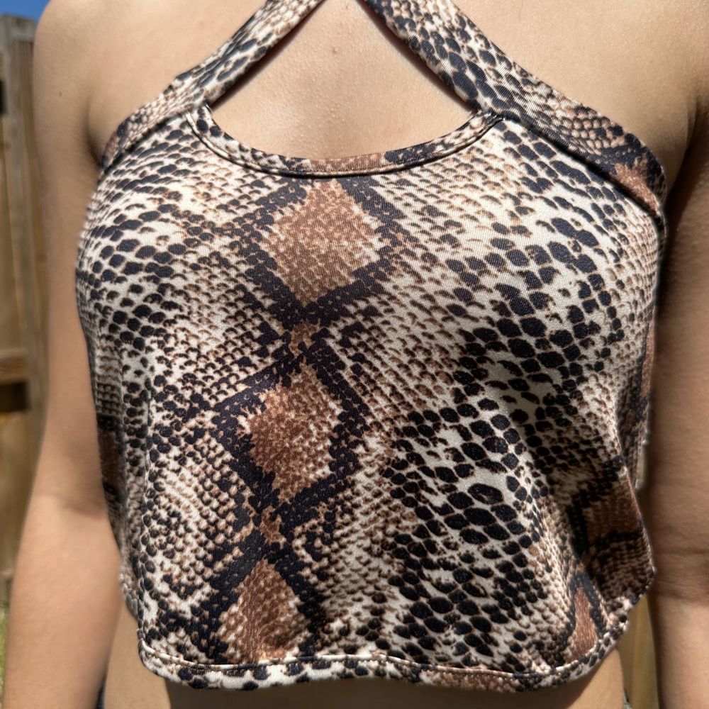 Snake Print Halter Top